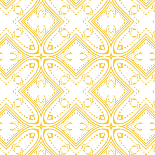 Seamless 3D PBR White Fabric Texture with Elegant Gold Ornamental Pattern