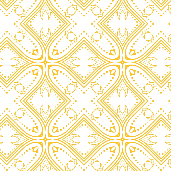 White Fabric with Elegant Gold Ornamental Pattern seamless PBR texture preview