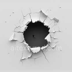 seamless Seamless 3D Cracked Plaster Wall PBR Texture Featuring Deep Central Hole with Peeling Edges texture 8k free download PBR