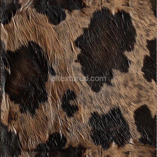 Seamless 3D PBR Cowhide Leather Texture with Natural Brown and Black Fur Pattern