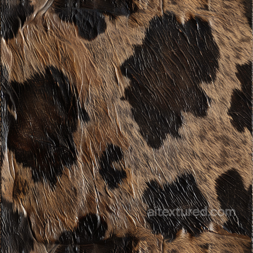 Cowhide Leather Texture with Natural Brown and Black Fur Pattern seamless Leather PBR texture