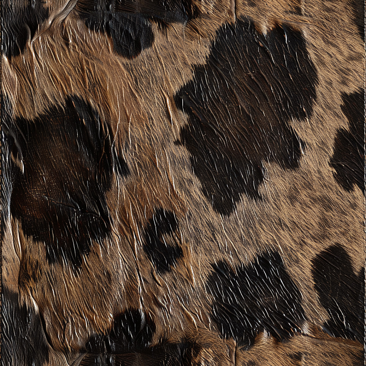 Cowhide Leather with Natural Brown and Black Fur Pattern seamless PBR texture preview