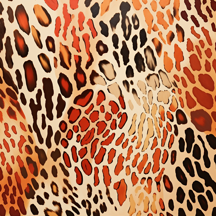 Leopard Print Fabric with Warm Earth Tones seamless PBR texture preview
