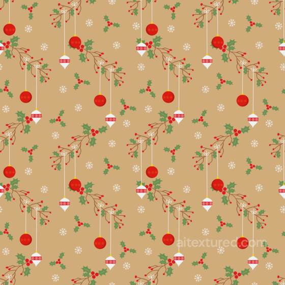Christmas Vintage Ornaments and Holly Pattern Texture Christmas vintage texture preview