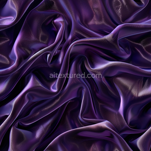 Seamless 3D PBR Texture of Glossy Purple Satin with Smooth Draped Folds