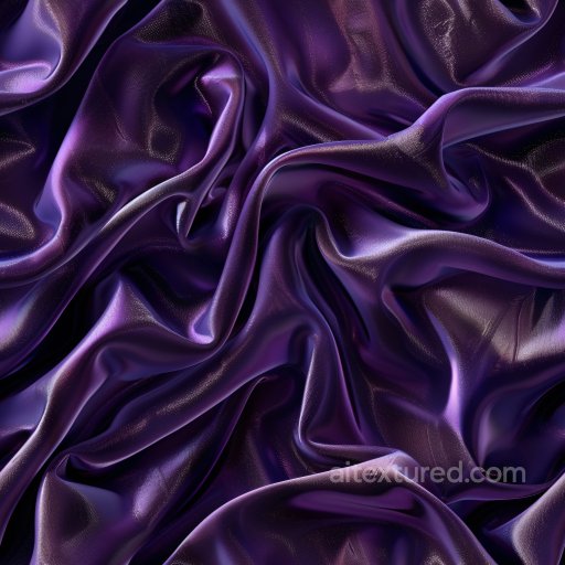 Seamless 3D PBR Texture of Glossy Purple Satin with Smooth Draped Folds texture preview