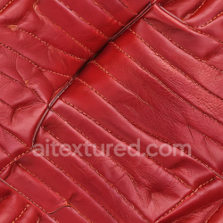 seamless Seamless 3D PBR Texture of Red Quilted Leather with Detailed Wrinkles and Stitching texture 8k free download PBR