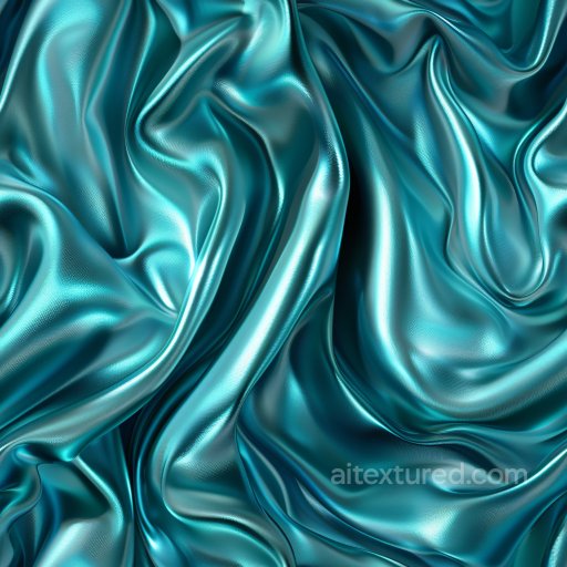Seamless 3D PBR Texture of Glossy Smooth Satin Fabric with Oceanic Blue Sheen texture preview