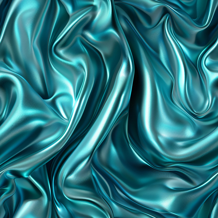 Glossy Smooth Satin Fabric with Oceanic Blue Sheen seamless PBR texture preview