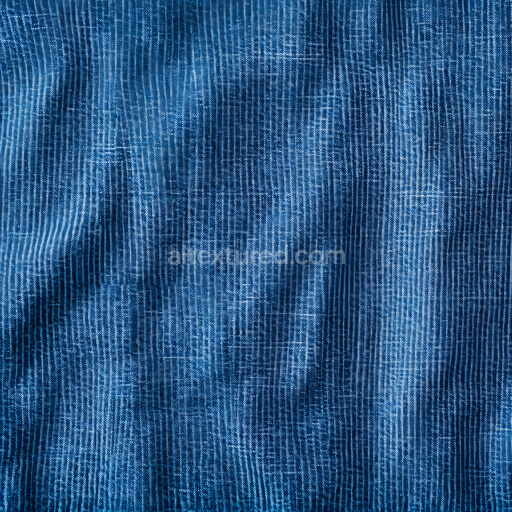 Seamless 3D Cracked Denim Fabric PBR Texture with Fine Vertical Lines