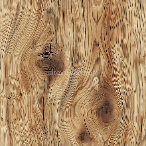 Seamless 3D Knotty Pine Wood PBR Texture with Natural Grain and Knots