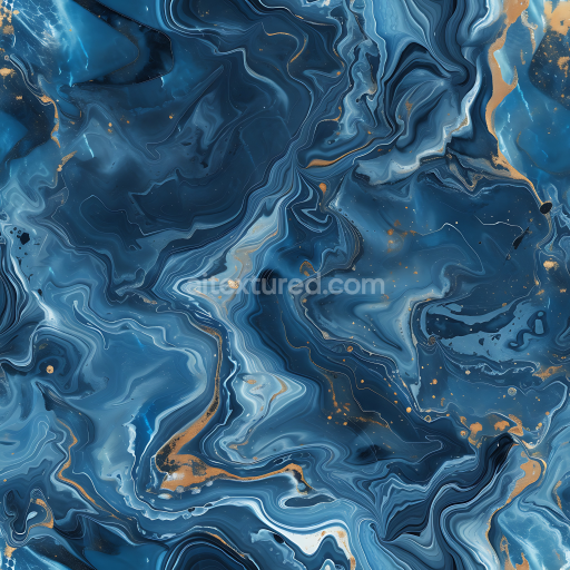 Seamless 3D Blue Marble PBR Texture Featuring Fluid Gold Veins
