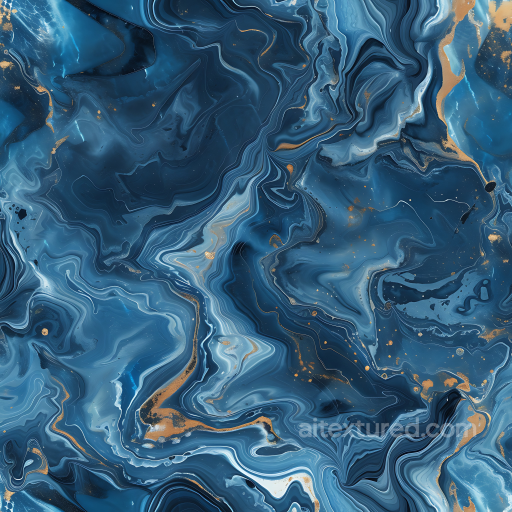 Blue Marble PBR Texture Featuring Fluid Gold Veins seamless Marble PBR texture