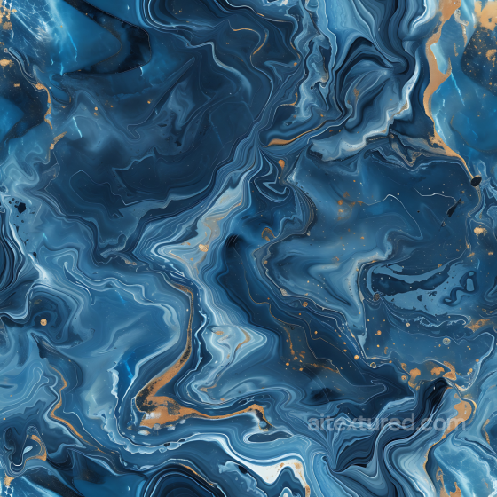 Blue Marble PBR Texture Featuring Fluid Gold Veins Marble texture preview