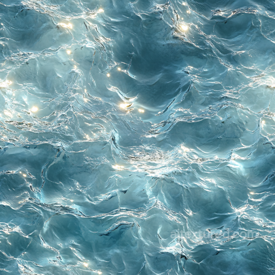 Seamless Realistic Ocean Water 3D PBR Texture with Soft Waves and Sparkling Highlights Water texture preview