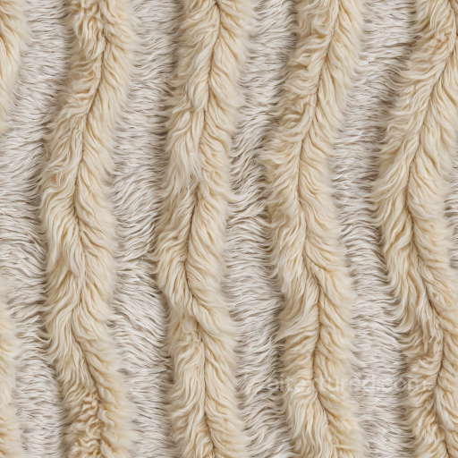 Shaggy Cream-White Leather Texture with Thick Fur Stripes seamless Leather PBR texture