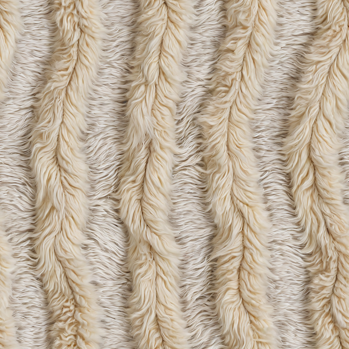 Shaggy Cream-White Leather with Thick Fur Stripes seamless PBR texture preview