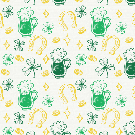 With St Patrick Festive Symbols In Green And Gold seamless St patrick PBR texture