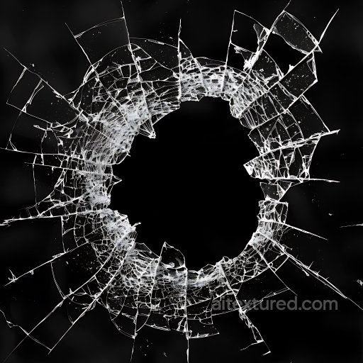 Cracked Bullet Hole Glass PBR Texture with Radial Fracture Pattern seamless Cracked & Holes PBR texture