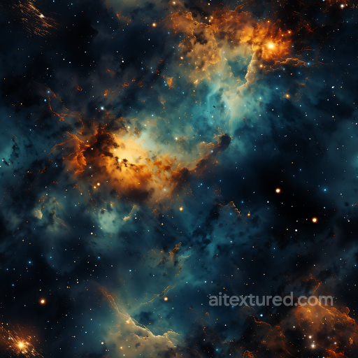 Space PBR Texture Featuring Vibrant Nebula Clouds and Starfield seamless Star, space, planets PBR texture