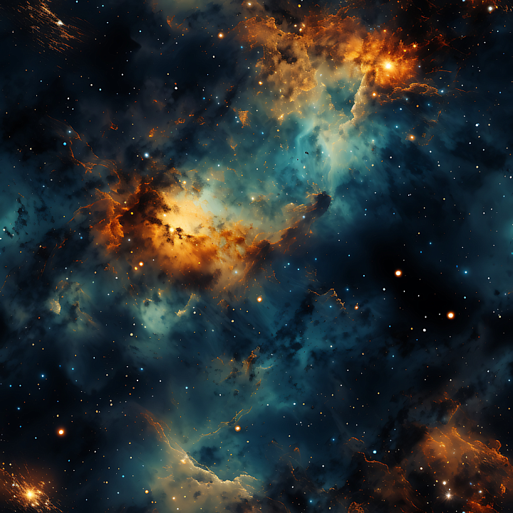 Space Featuring Vibrant Nebula Clouds and Starfield seamless PBR texture preview