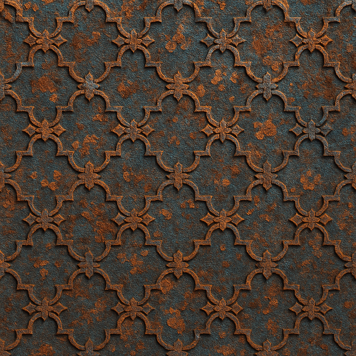 Patterned Corroded Steel seamless PBR texture preview
