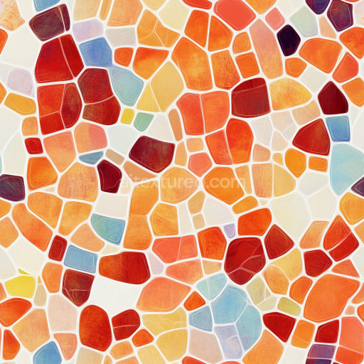 Seamless 3D PBR Mosaic Texture with Irregular Multi-color Ceramic Tiles texture preview