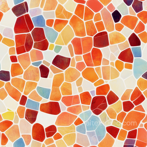 Mosaic Texture with Irregular Multi-color Ceramic Tiles seamless Mosaic PBR texture