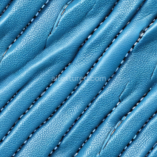 Seamless 3D Blue Pebbled Leather PBR Texture with Wrinkles and Folds