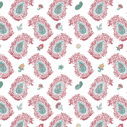 seamless Seamless 3D PBR Retro Paisley Fabric Texture with Floral Print and Muted Colors texture 8k free download PBR