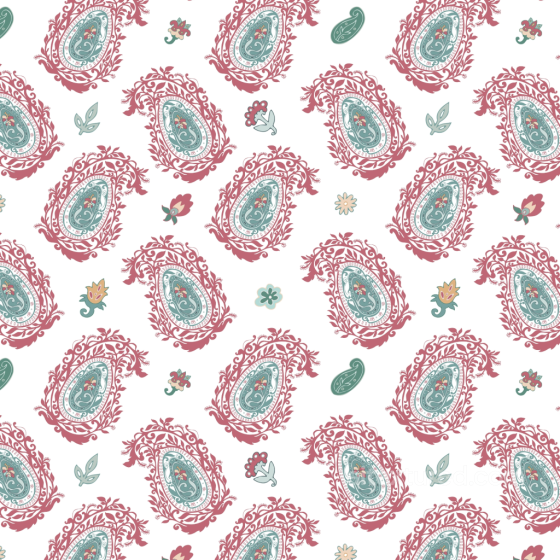 Retro Paisley Fabric Texture with Floral Print and Muted Colors Retro Paisley texture preview