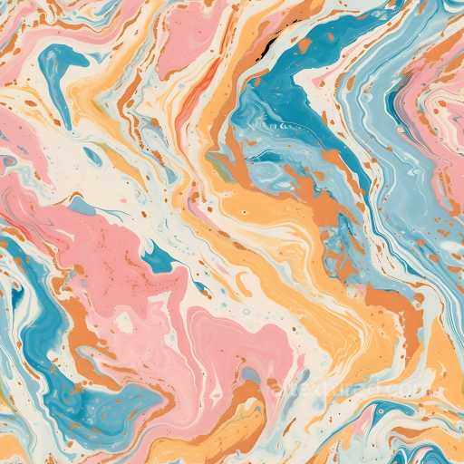 Creamsicle Marble PBR Texture with Vivid Pastel Colored Veins and Glossy Finish seamless Marble PBR texture