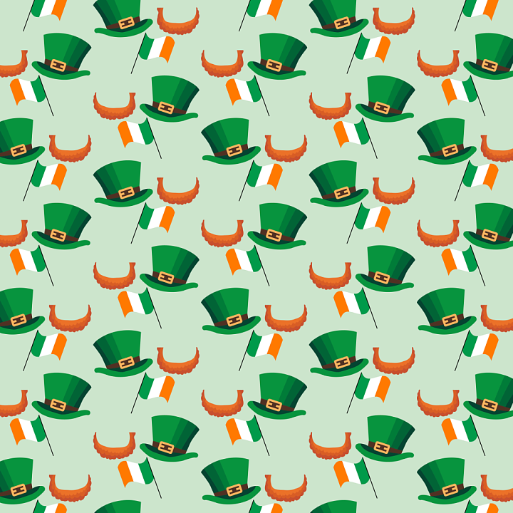 Featuring St Patrick's Day Icons Pattern seamless PBR texture preview