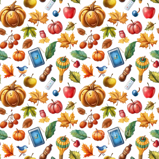 Featuring Colorful Thanksgiving Harvest Pattern seamless Thanksgiving PBR texture
