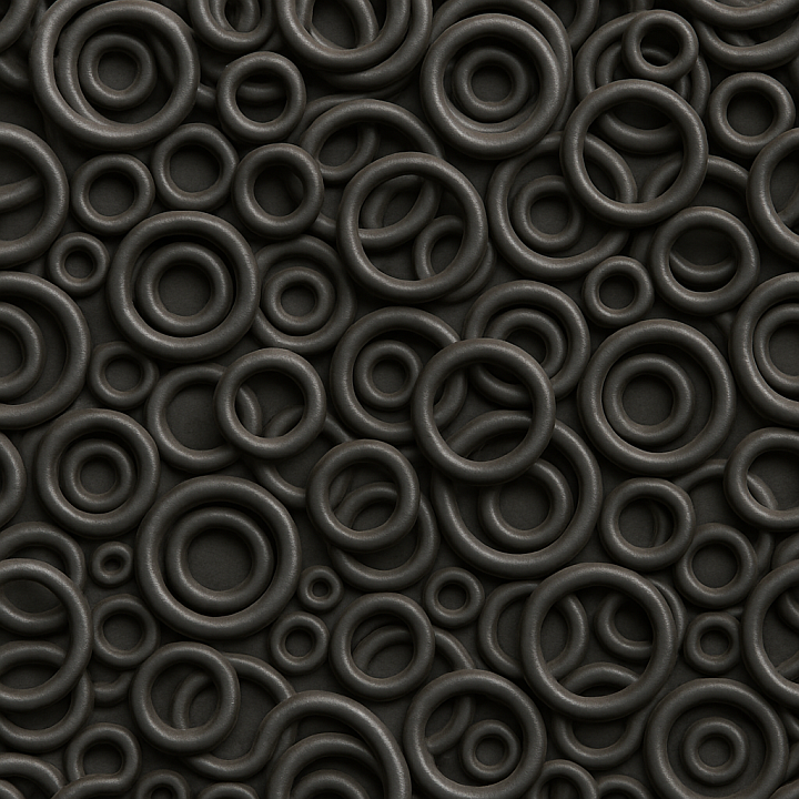 Rubber O Ring Assortment Surface seamless PBR texture preview