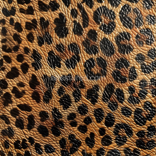 Seamless 3D PBR Leopard Print Pebbled Leather Texture in Warm Brown and Black