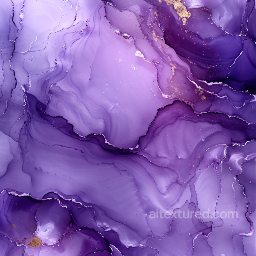 Alcohol Ink PBR Texture Featuring Luxurious Purple and Gold Veins seamless Alcohol ink PBR texture