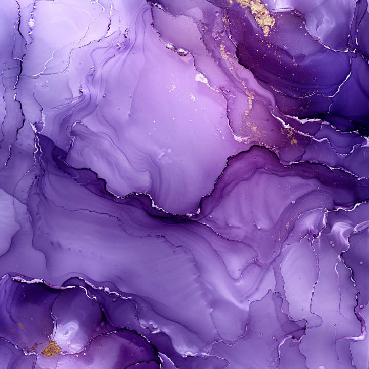 Alcohol Ink Featuring Luxurious Purple and Gold Veins seamless PBR texture preview