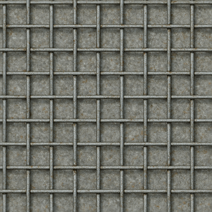 Wire Mesh Fence With Galvanized Metal And Metal Rust Details seamless PBR texture preview