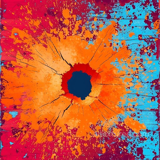 Cracked & Hole PBR Texture with Vibrant Multicolor Paint Detailing seamless Cracked & Holes PBR texture