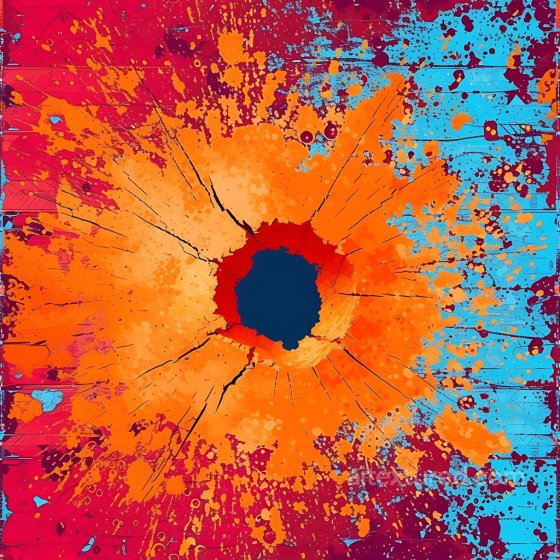 Cracked & Hole PBR Texture with Vibrant Multicolor Paint Detailing Cracked & Holes texture preview