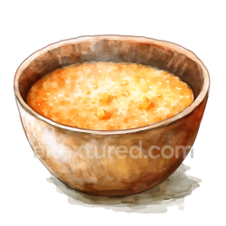 seamless Breakfast Millet Porridge in Rustic Bowl Watercolor Illustration texture 8k free download PBR