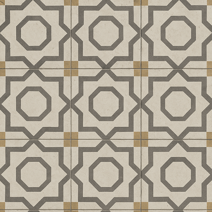Encaustic Cement Tile Geometric Pattern seamless PBR texture preview