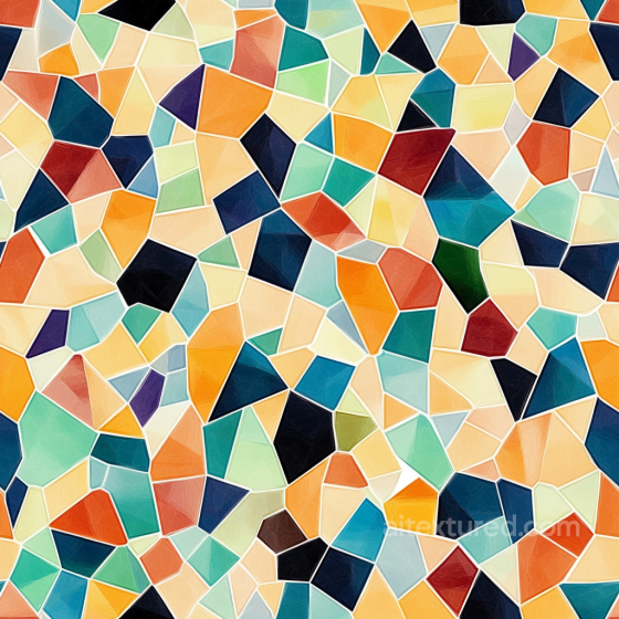 Mosaic Texture with Irregular Multicolor Glossy Ceramic Tiles Mosaic texture preview