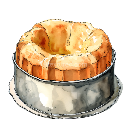 Angel Food Cake in Baking Pan Breakfast Illustration