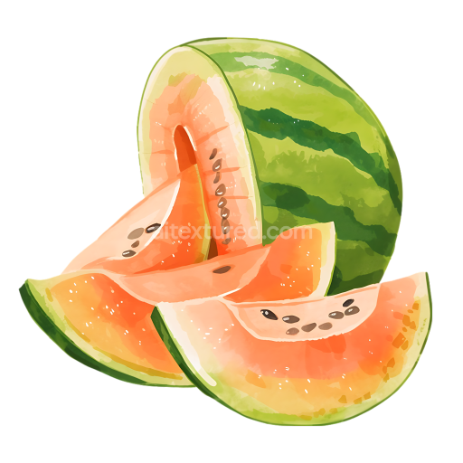 Watermelon Slices Breakfast Illustration with Fresh Pink and Green Colors