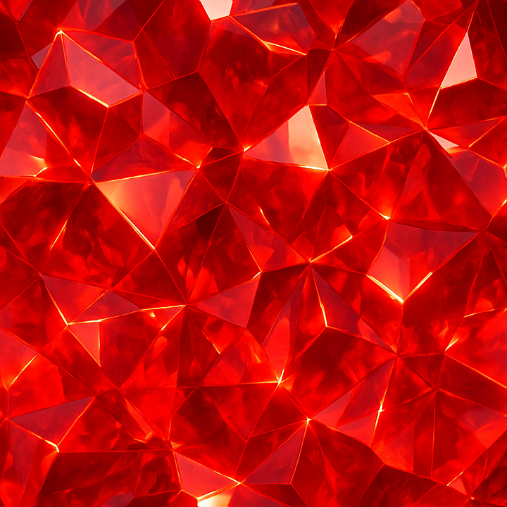 Ruby Crystalline Formation With Glowing Crystal Aura And Gemcut Facets… seamless PBR texture preview