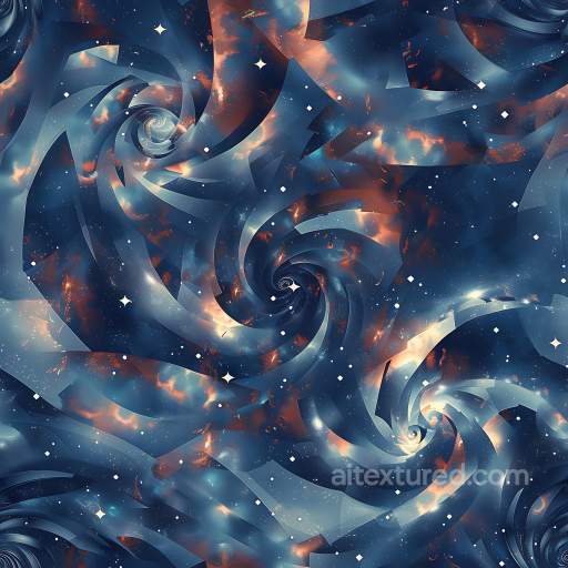 Stylized Galaxy Camouflage PBR Texture with Cosmic Swirl Patterns and Starry Effects seamless Color Camouflage PBR texture