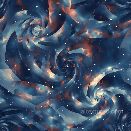 Stylized Galaxy Camouflage PBR Texture with Cosmic Swirl Patterns and Starry Effects Color Camouflage texture preview