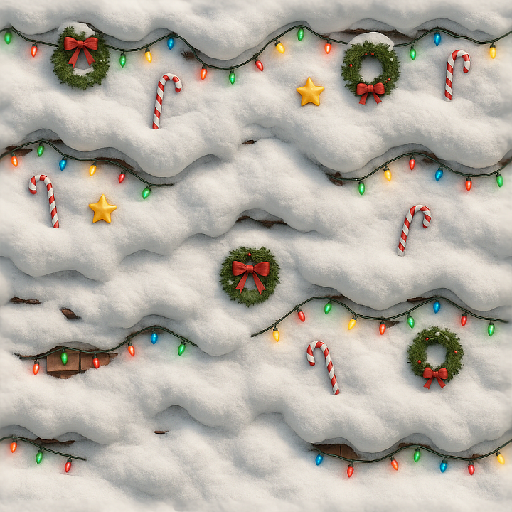 Winter Wonderland Holiday Cheer Christmas Spirit Snow Covered Roof seamless PBR texture preview
